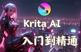 【正版】krita零基礎入門到精通《解鎖AI繪畫秘籍》-【插畫|漫畫|動漫推文|游戲美宣】