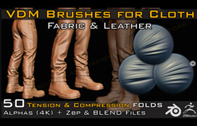Artstation - 50 VDM Brushes Cloth Leather & Fabric Brushes - zb筆刷