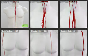 FX Elements - Blood on Body - Pack 1 - 視頻素材