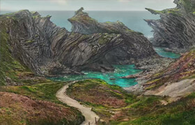 Udemy - Create a Jurassic Coast Environment Concept Art in Photoshop