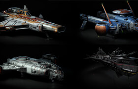 Kitbash3D - Sci-Fi Kits Spaceships Armada