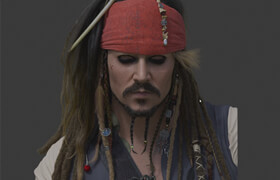 Udemy - Jack Sparrow Johnny Depp Likeness in Blender