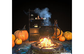 Halloween decor set (max, ue4, unity) for the competition