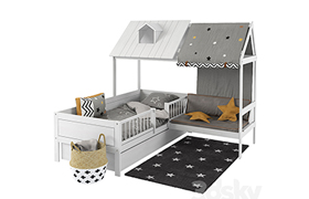 Bed LifeTime BEACHHOUSE HUTBED WITH COUCH